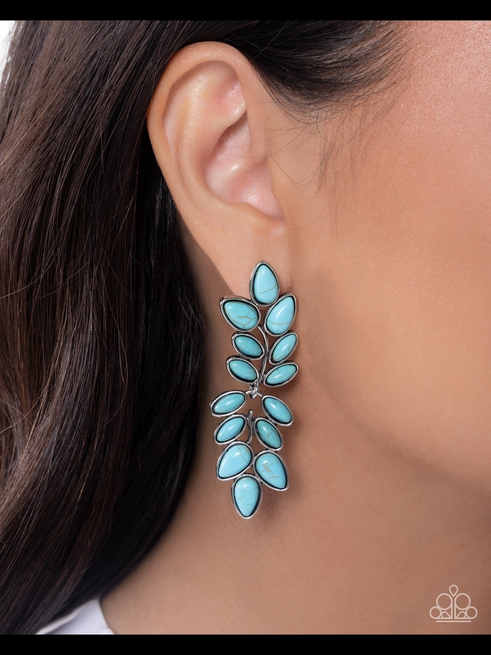 Paparazzi Turquoise Leaf Trail Earrings